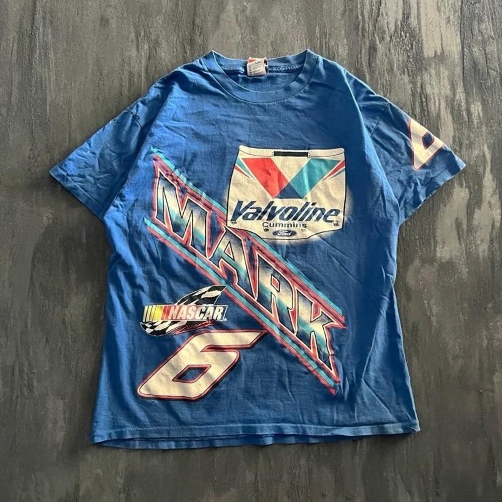 Vintage Mark Martin Nascar Shirt Mens Large Blue 1990s